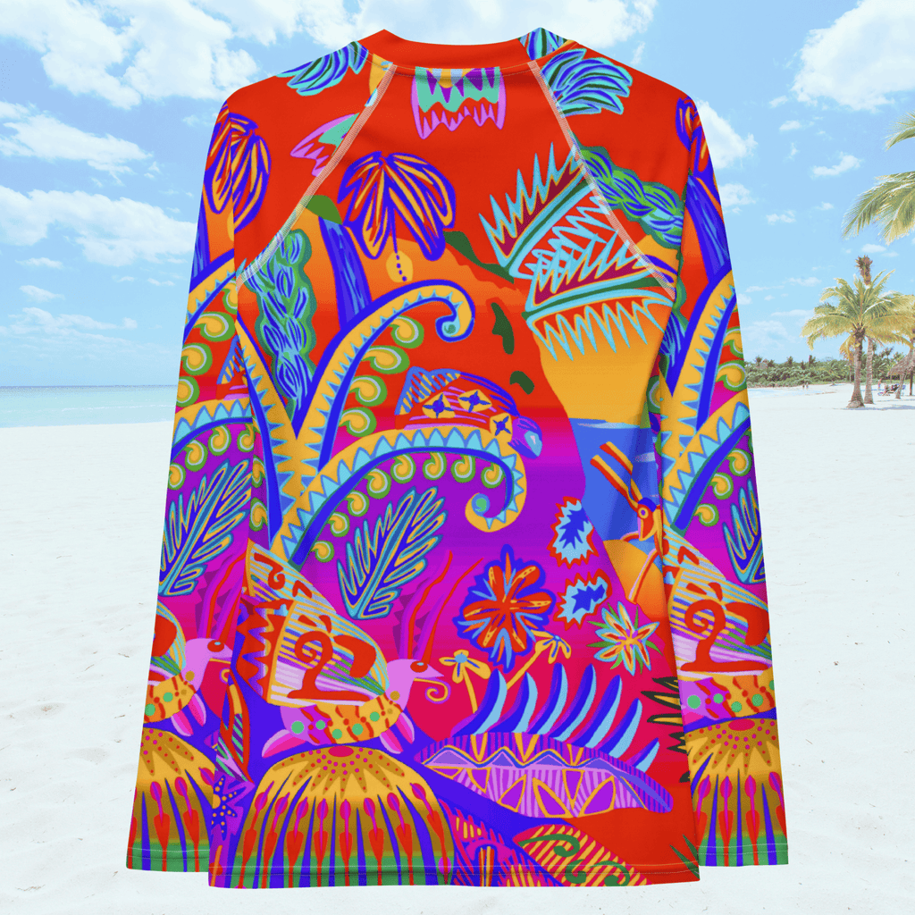 Vibrant Apparel New Zealand CUT-SEW Women's Tropical Rash Guard | UPF 50+ Long Sleeve | Vibrant Apparel NZ