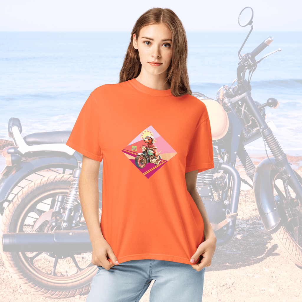 Vibrant Apparel New Zealand T-SHIRT Beagle Dog Motorcycle Graphic Tee | Vibrant Apparel NZ