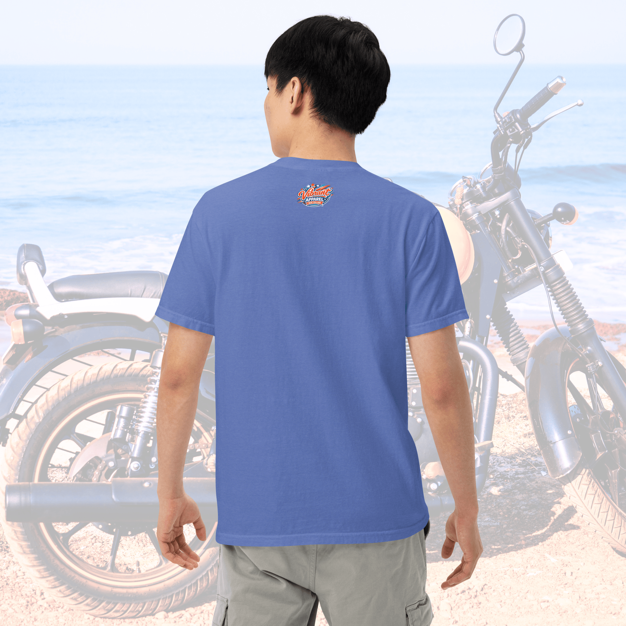 Vibrant Apparel New Zealand T-SHIRT Beagle Dog Motorcycle Graphic Tee | Vibrant Apparel NZ