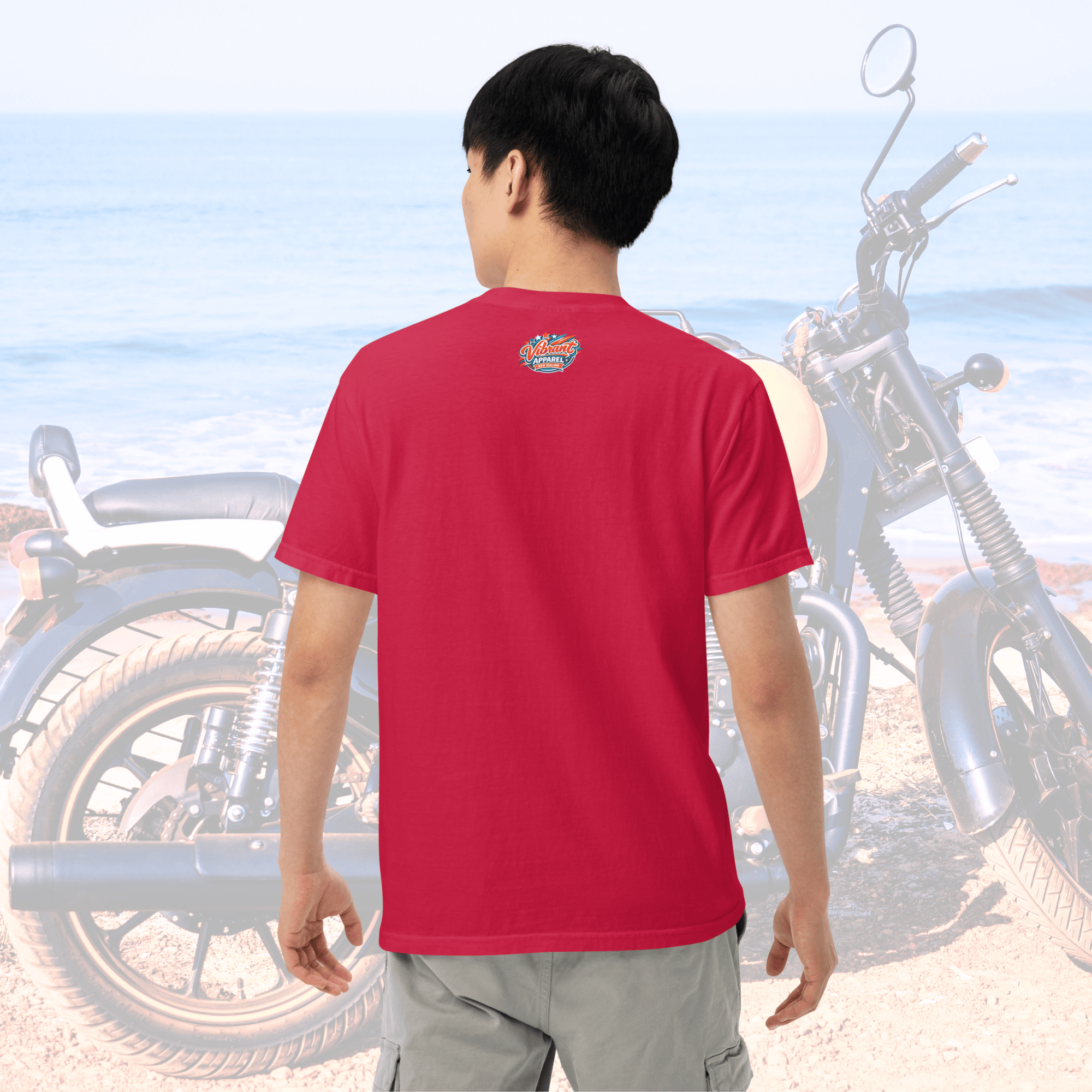 Vibrant Apparel New Zealand T-SHIRT Beagle Dog Motorcycle Graphic Tee | Vibrant Apparel NZ
