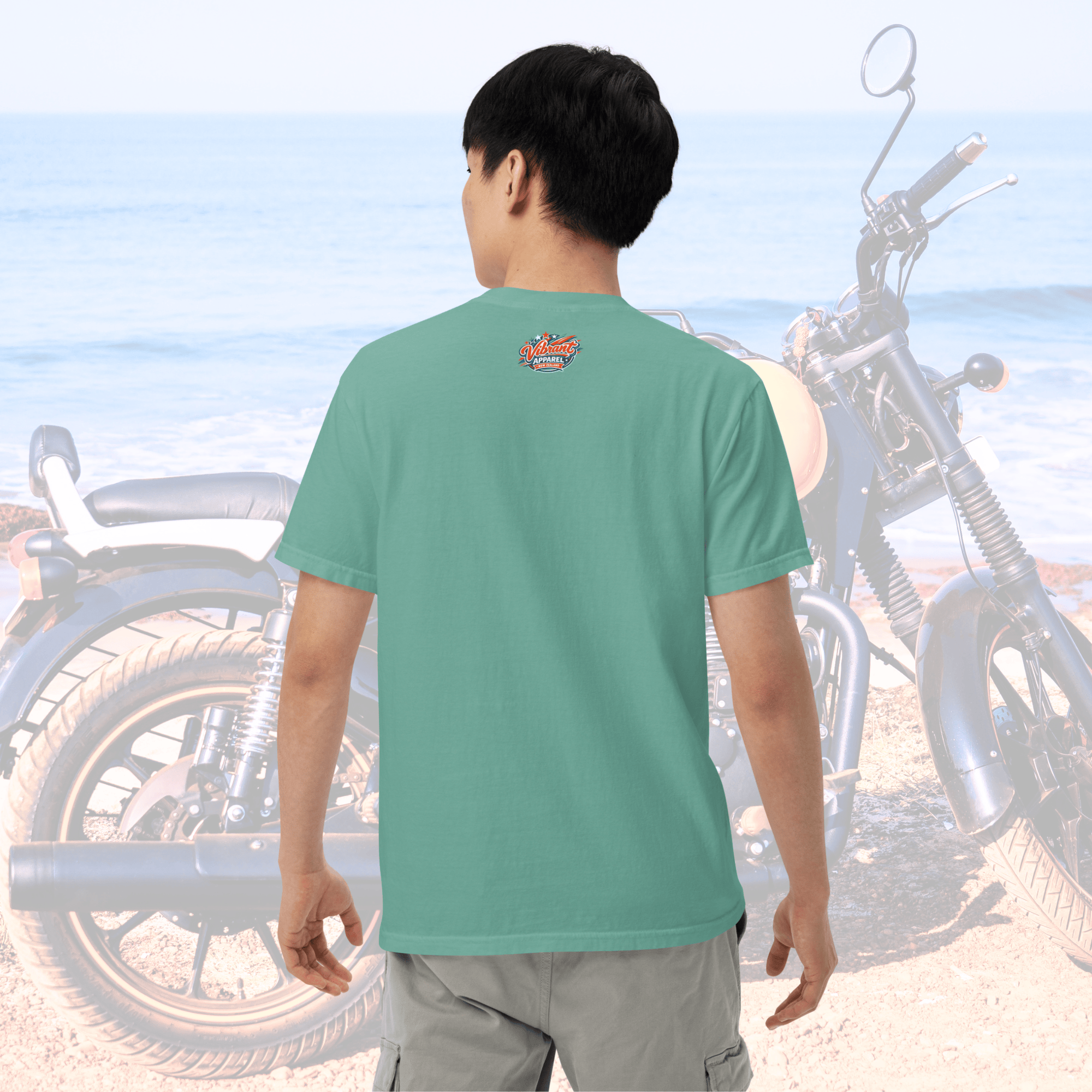 Vibrant Apparel New Zealand T-SHIRT Beagle Dog Motorcycle Graphic Tee | Vibrant Apparel NZ