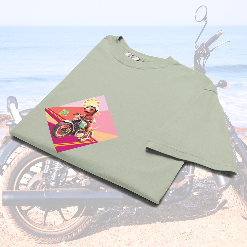 Vibrant Apparel New Zealand T-SHIRT Beagle Dog Motorcycle Graphic Tee | Vibrant Apparel NZ