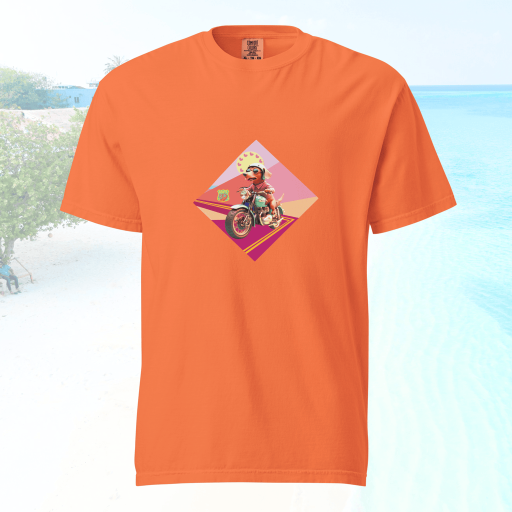 Vibrant Apparel New Zealand T-SHIRT Burnt Orange / S Beagle Dog Motorcycle Graphic Tee | Vibrant Apparel NZ