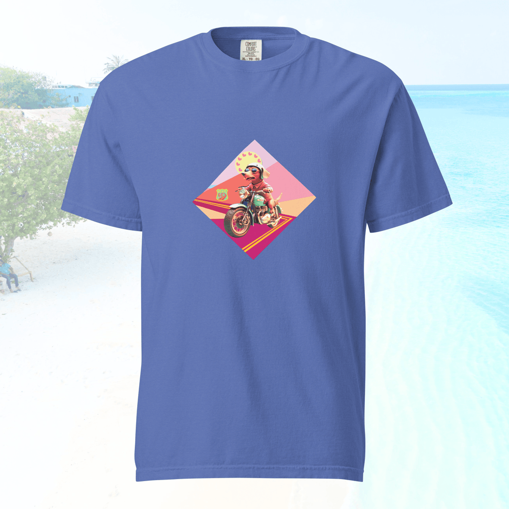 Vibrant Apparel New Zealand T-SHIRT Mystic Blue / S Beagle Dog Motorcycle Graphic Tee | Vibrant Apparel NZ