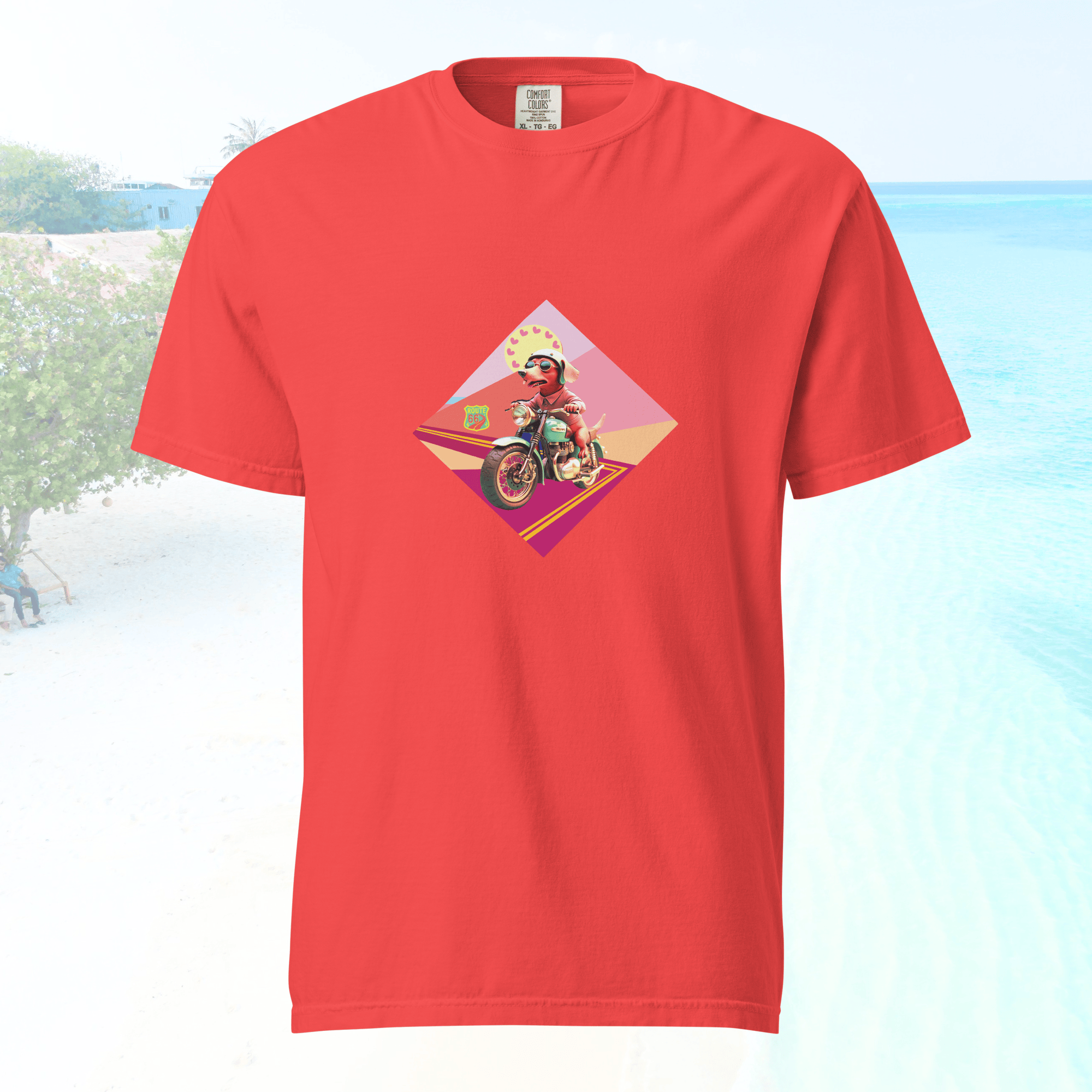 Vibrant Apparel New Zealand T-SHIRT Paprika / S Beagle Dog Motorcycle Graphic Tee | Vibrant Apparel NZ