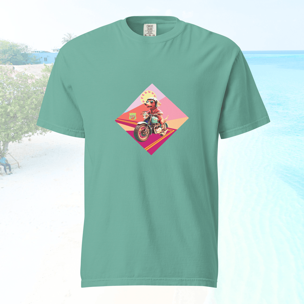 Vibrant Apparel New Zealand T-SHIRT Seafoam / S Beagle Dog Motorcycle Graphic Tee | Vibrant Apparel NZ