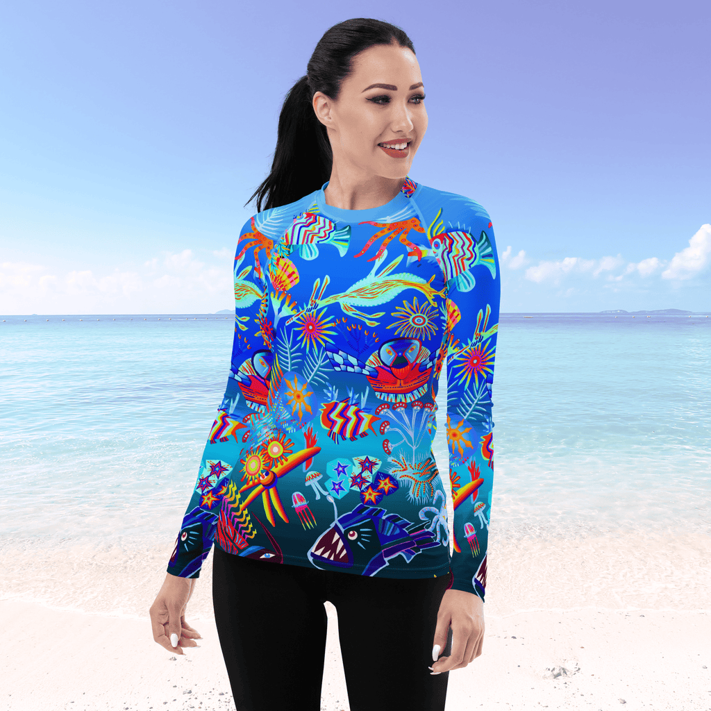 Vibrant Apparel New Zealand Swimwear S Deep Sea Dream Women's Long Sleeve Rash Guard | UPF 50+ Sun Protection