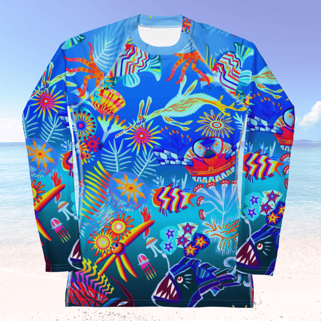 Vibrant Apparel New Zealand Swimwear Deep Sea Dream Women's Long Sleeve Rash Guard | UPF 50+ Sun Protection
