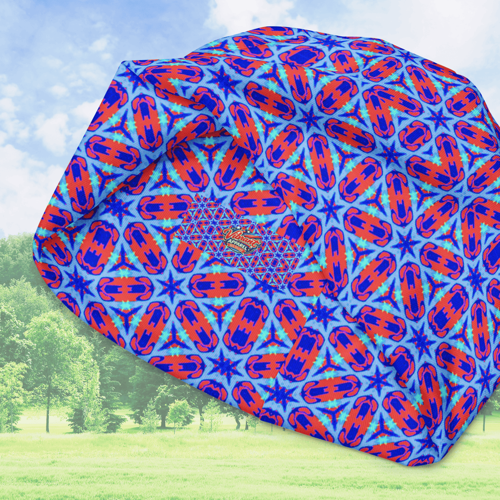 Vibrant Apparel New Zealand ❄️ Electric Blue Geometric All-Over Print Beanie