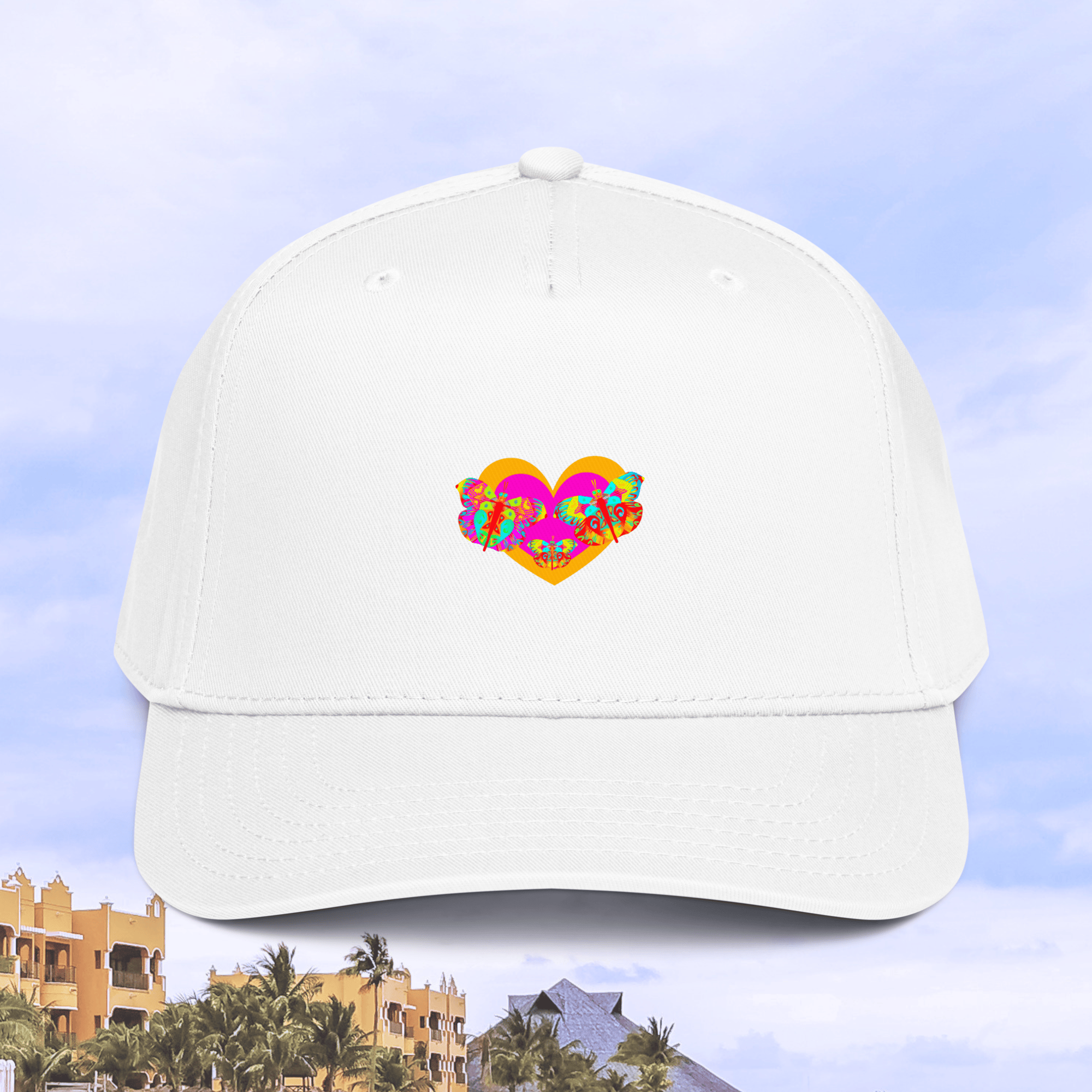 Vibrant Apparel New Zealand White 5-Panel Structured Mid-Profile Snapback Cap | Custom 5-Panel Hat