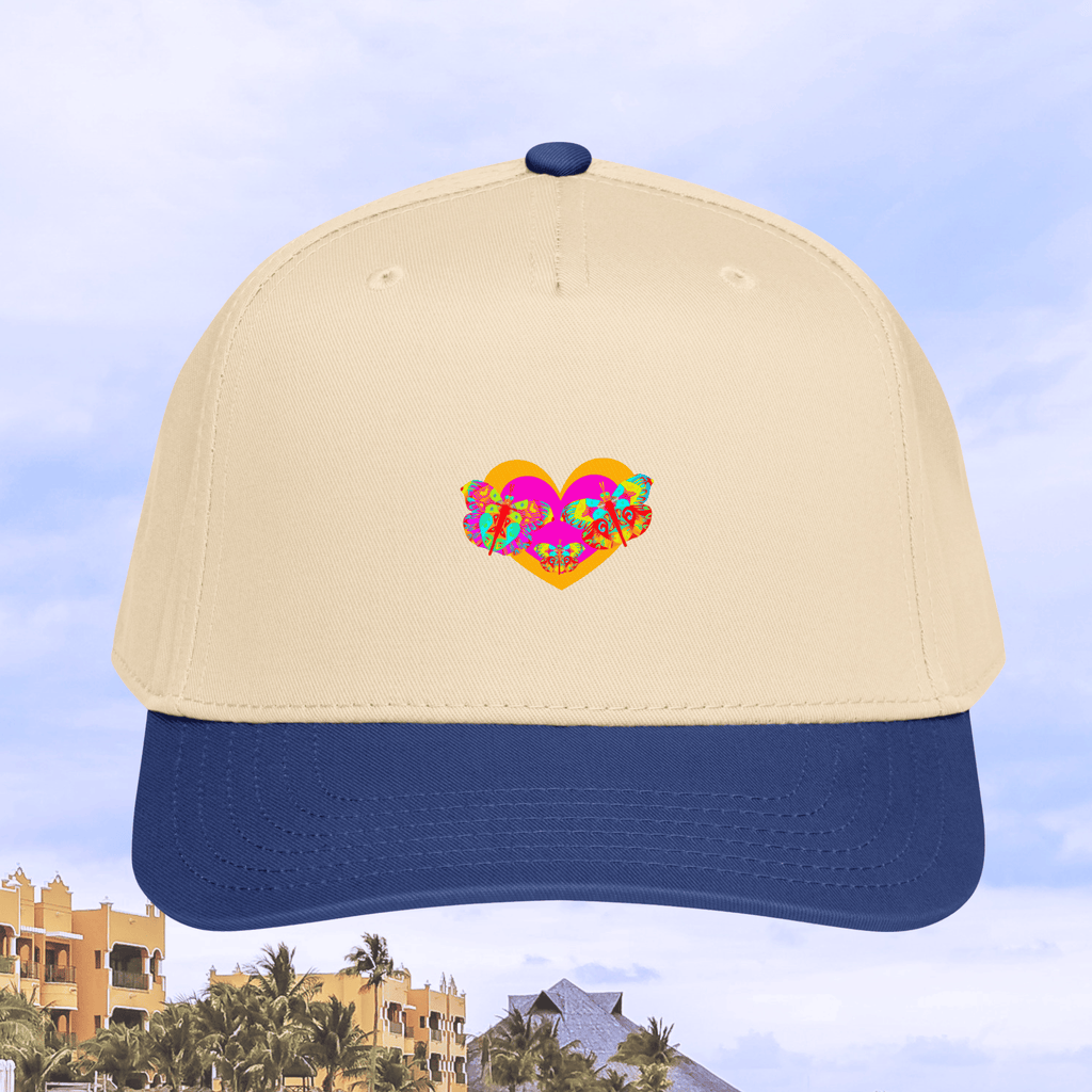 Vibrant Apparel New Zealand Royal/Natural 5-Panel Structured Mid-Profile Snapback Cap | Custom 5-Panel Hat