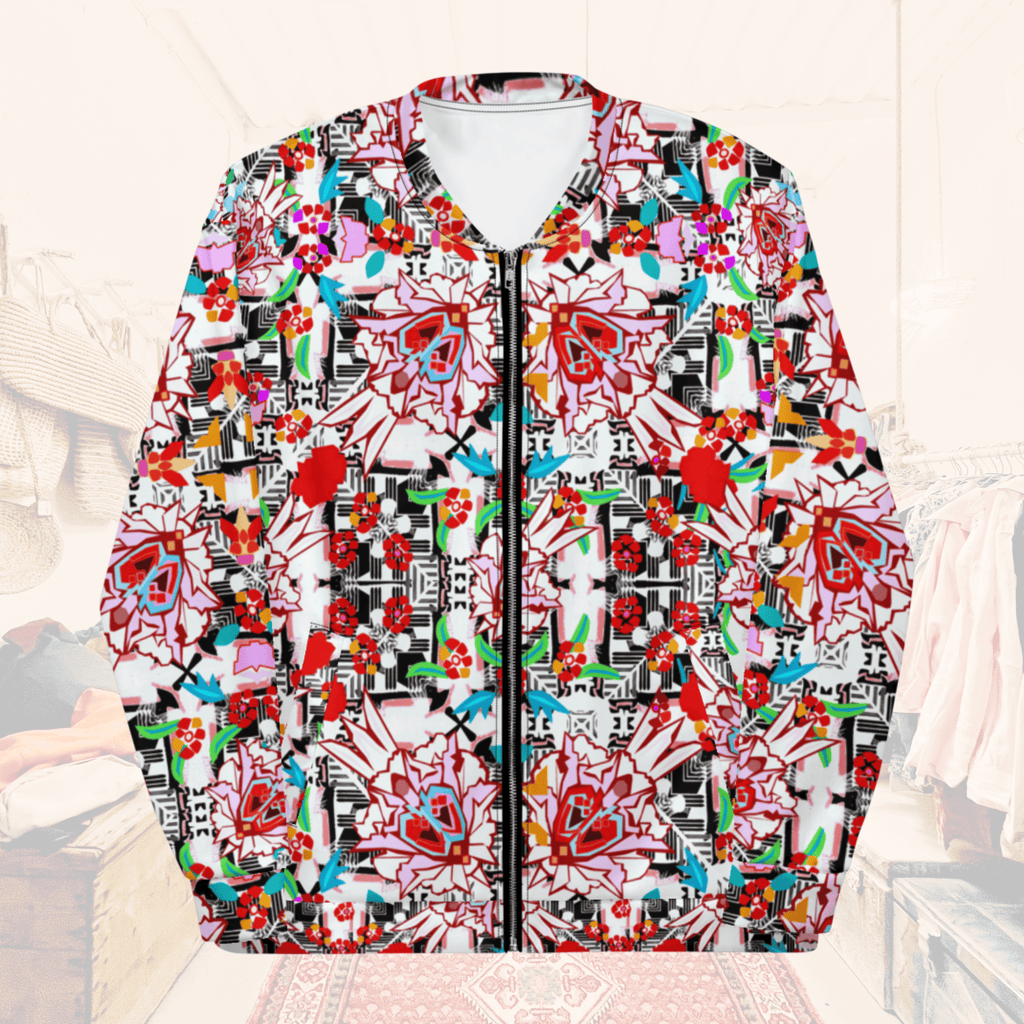 Vibrant Apparel New Zealand CUT-SEW Floral Maze Bomber Jacket | Vibrant Apparel NZ