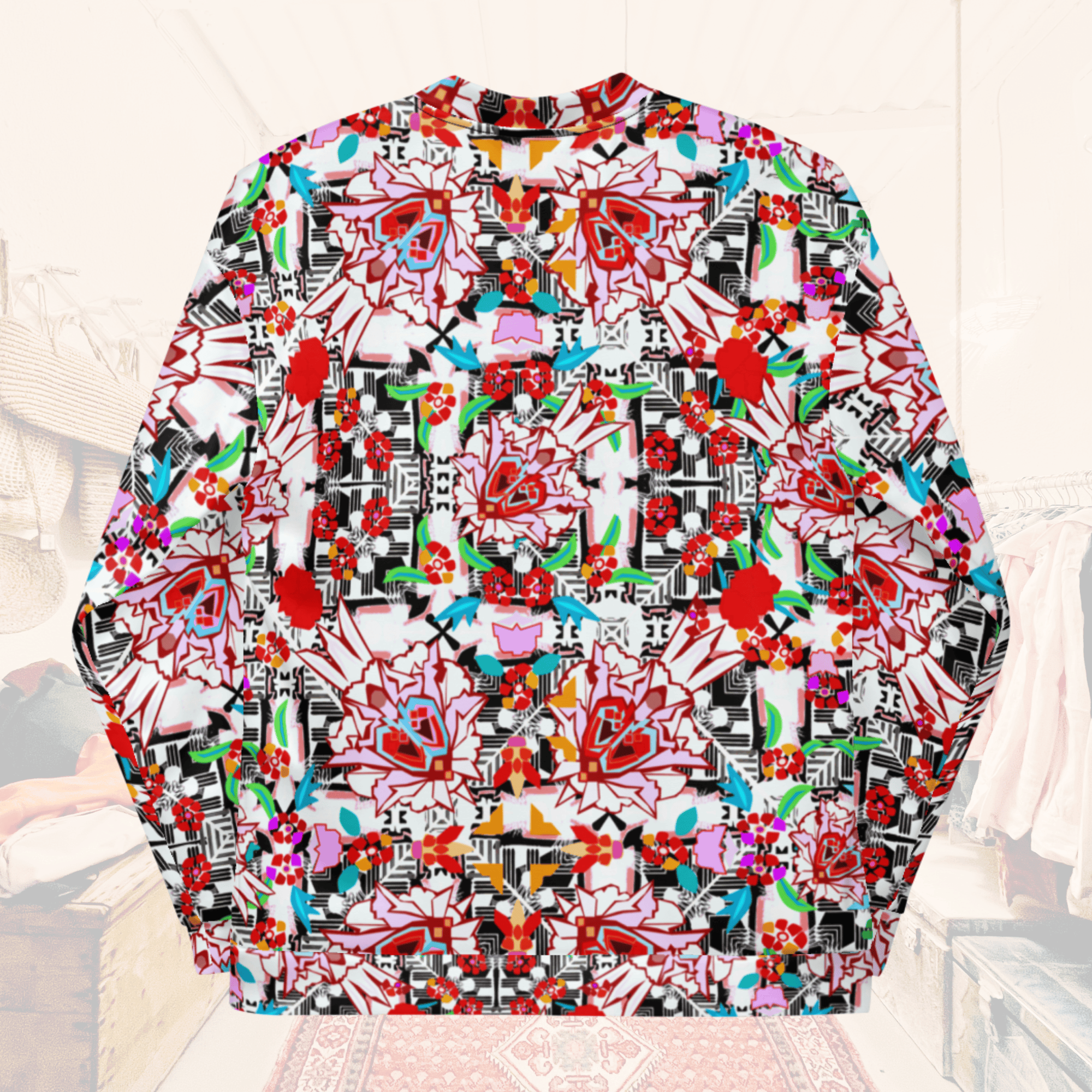 Vibrant Apparel New Zealand CUT-SEW Floral Maze Bomber Jacket | Vibrant Apparel NZ