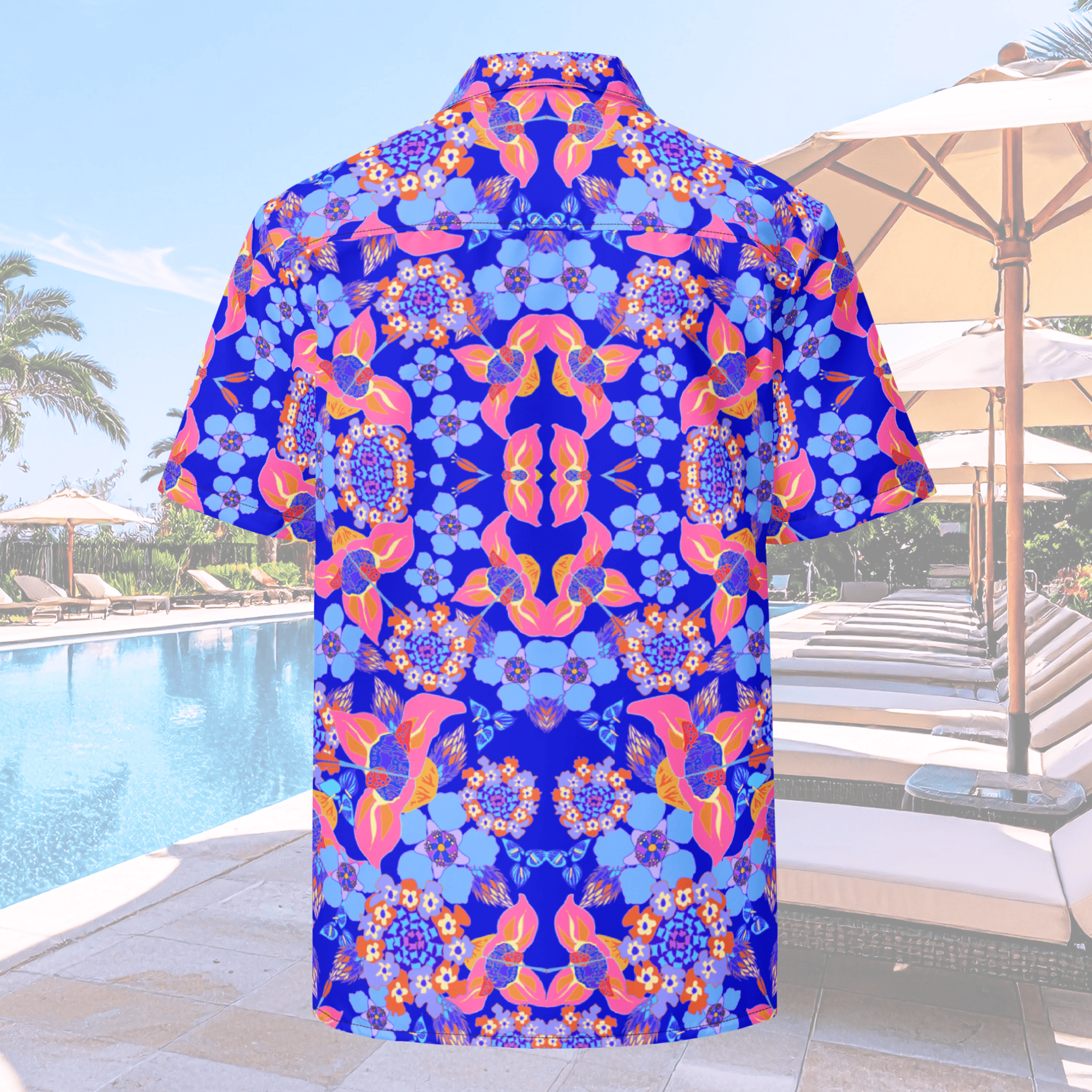 Vibrant Apparel New Zealand CUT-SEW Tropical Floral Oversized Button Shirt – Lightweight Summer Statement Shirt