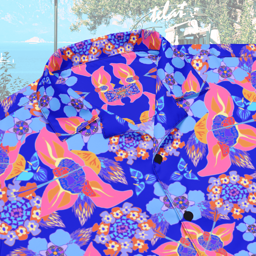 Vibrant Apparel New Zealand CUT-SEW Tropical Floral Oversized Button Shirt – Lightweight Summer Statement Shirt