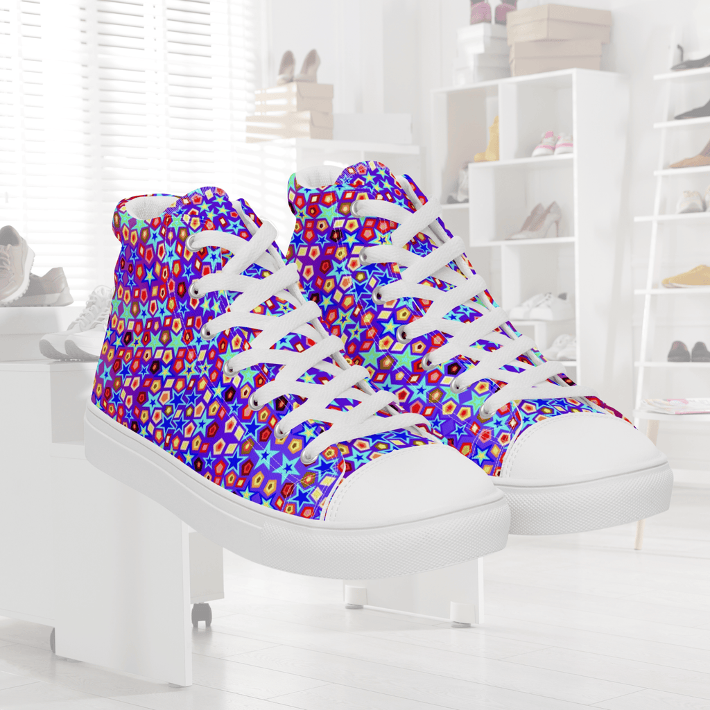 Vibrant Apparel New Zealand Footwear 5 Vibrant Star Pattern High-Top Sneakers