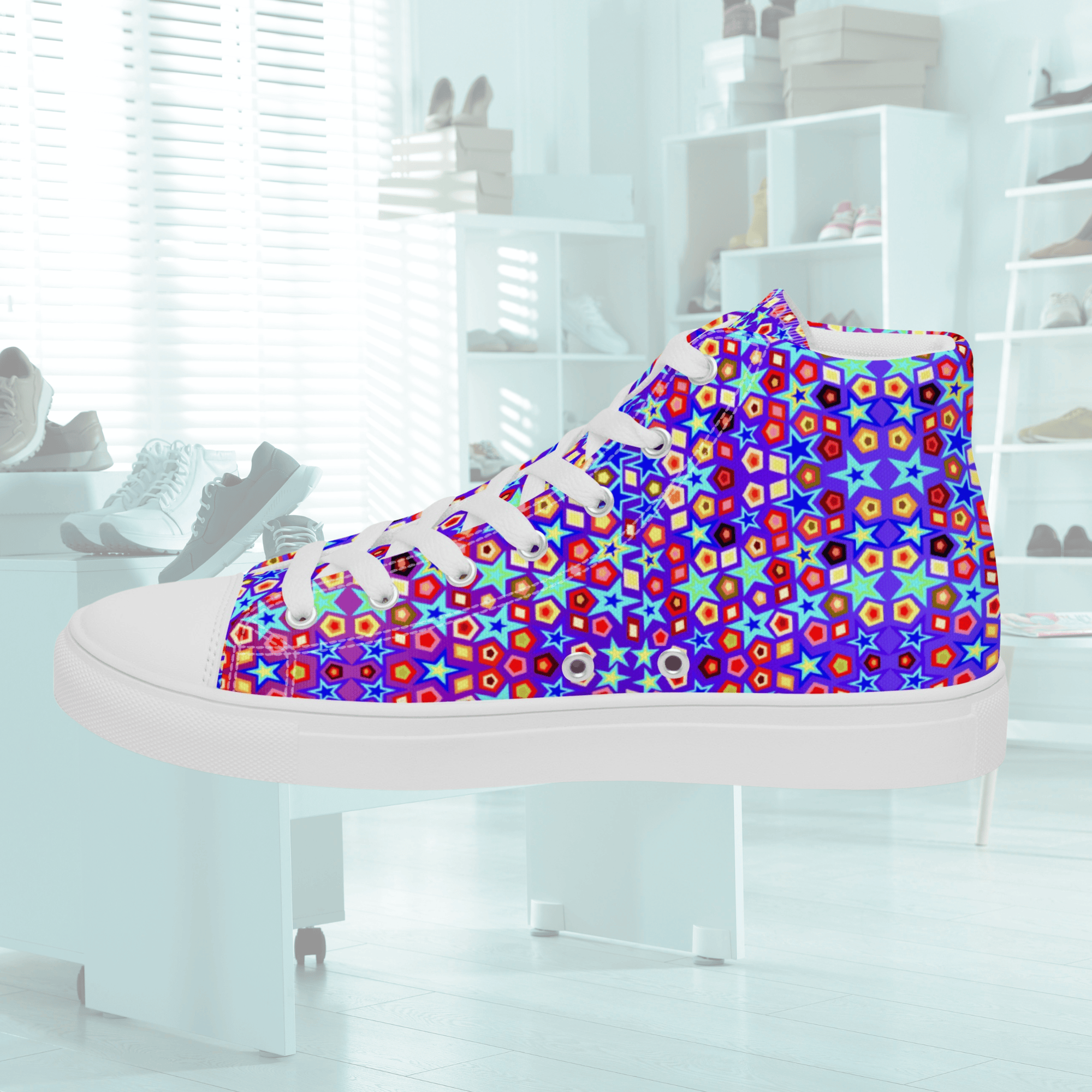 Vibrant Apparel New Zealand Footwear Vibrant Star Pattern High-Top Sneakers