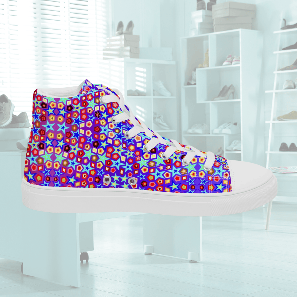 Vibrant Apparel New Zealand Footwear Vibrant Star Pattern High-Top Sneakers