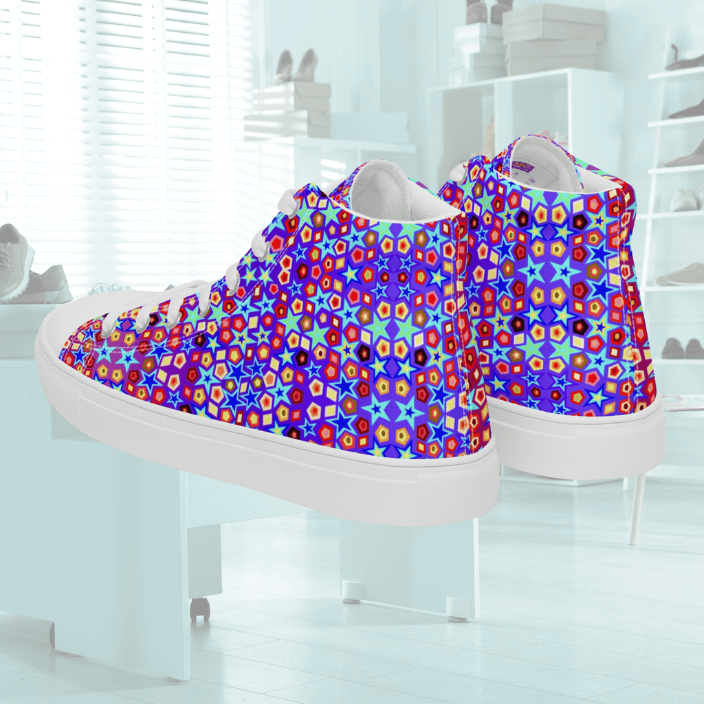 Vibrant Apparel New Zealand Footwear Vibrant Star Pattern High-Top Sneakers