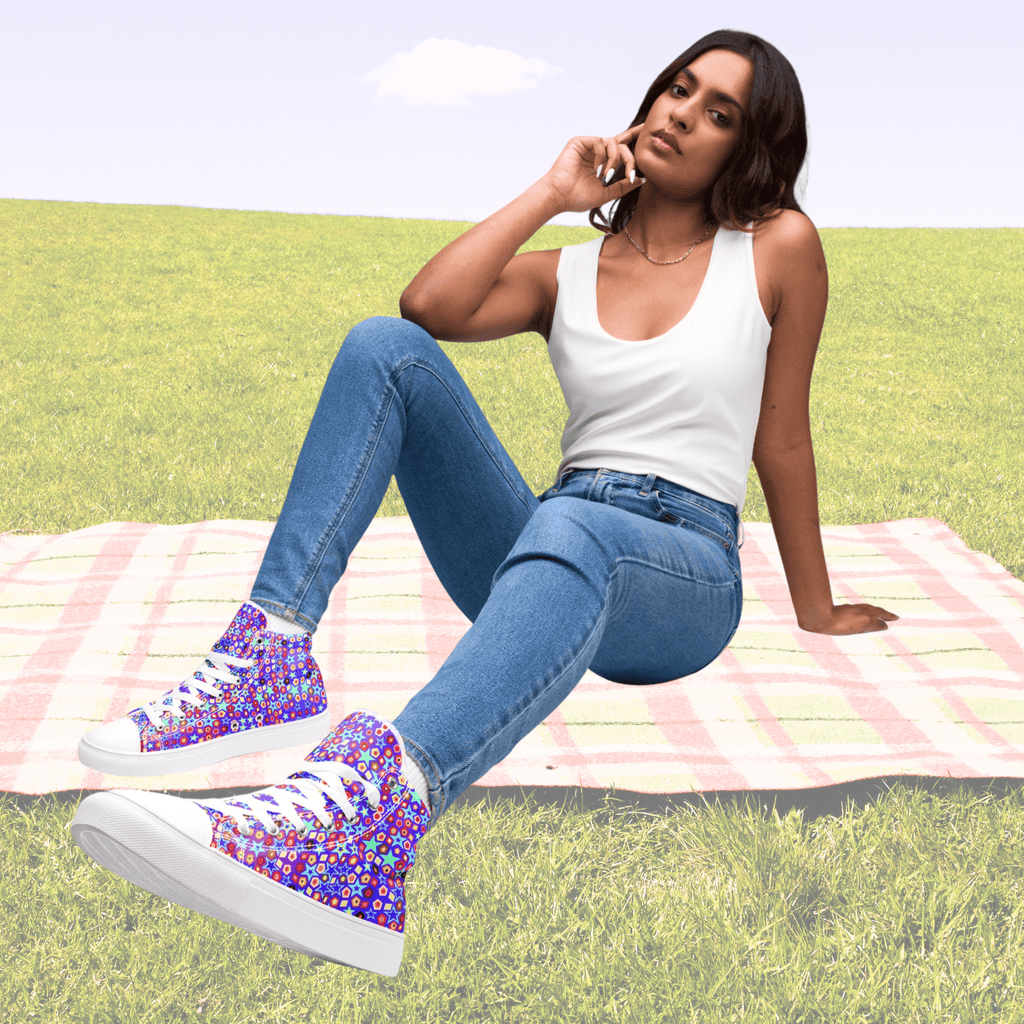 Vibrant Apparel New Zealand Footwear Vibrant Star Pattern High-Top Sneakers