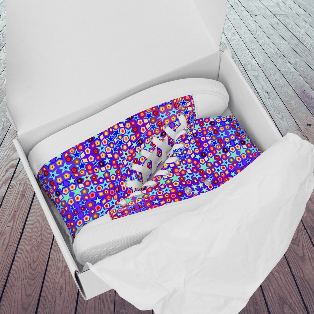Vibrant Apparel New Zealand Footwear Vibrant Star Pattern High-Top Sneakers