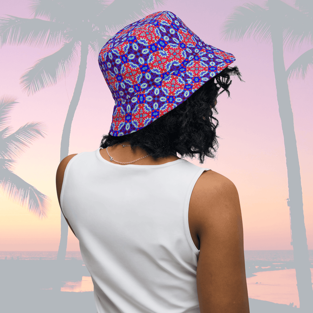 Vibrant Apparel New Zealand Hat Reversible Kaleidoscopic Mandala Bucket Hat – 2-in-1 Vibrant Streetwear