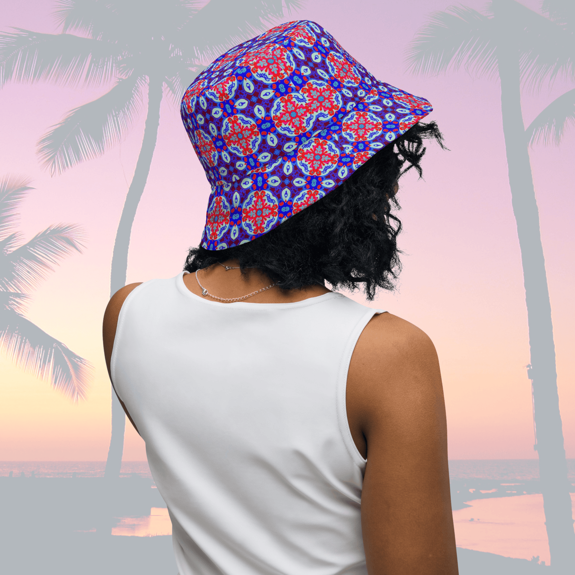 Vibrant Apparel New Zealand Hat Reversible Kaleidoscopic Mandala Bucket Hat – 2-in-1 Vibrant Streetwear
