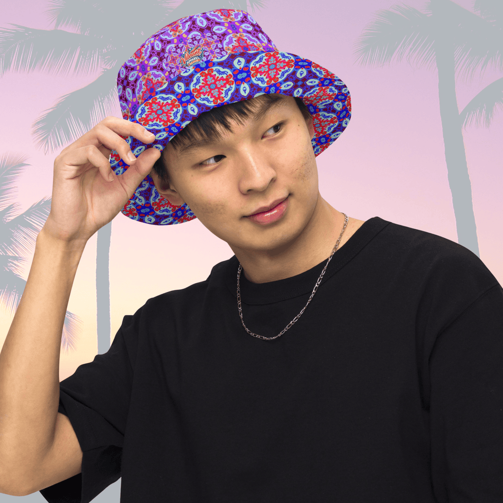Vibrant Apparel New Zealand Hat XS Reversible Kaleidoscopic Mandala Bucket Hat – 2-in-1 Vibrant Streetwear