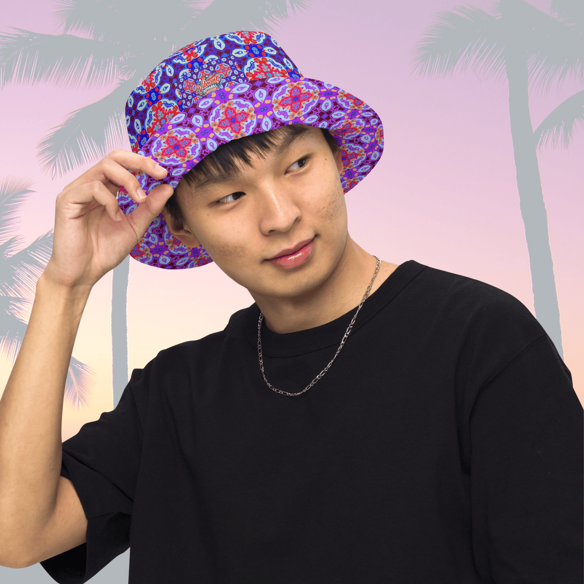 Vibrant Apparel New Zealand Hat S/M Reversible Kaleidoscopic Mandala Bucket Hat – 2-in-1 Vibrant Streetwear