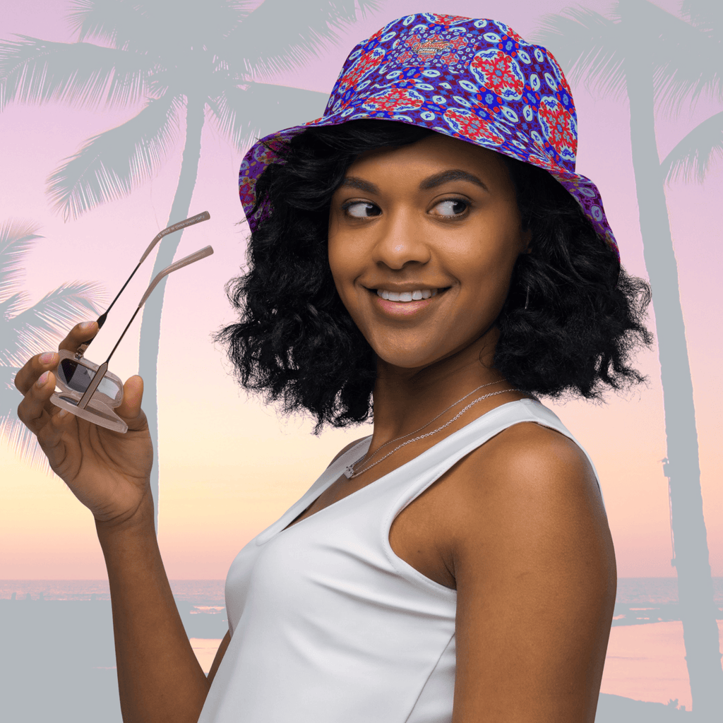 Vibrant Apparel New Zealand Hat Reversible Kaleidoscopic Mandala Bucket Hat – 2-in-1 Vibrant Streetwear