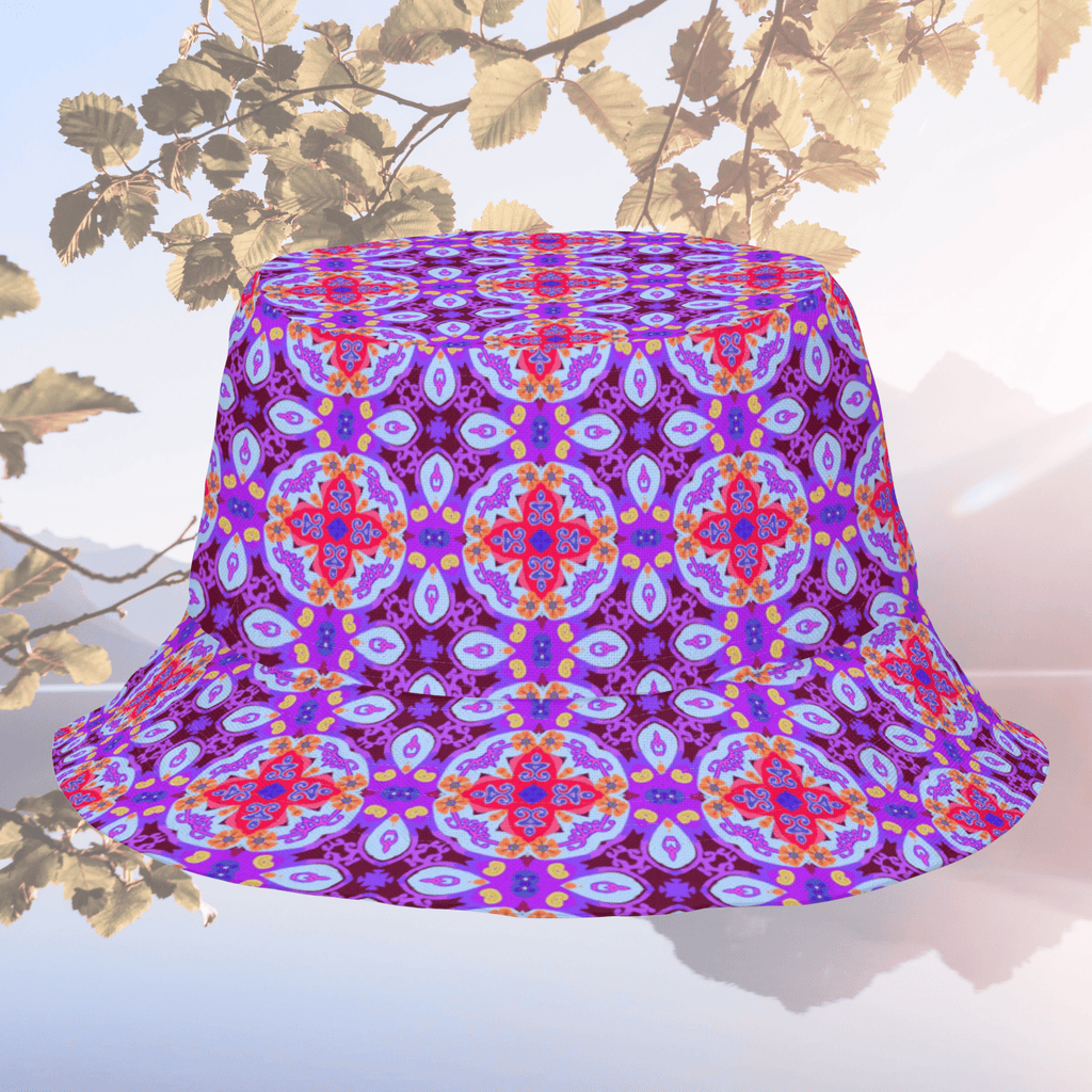 Vibrant Apparel New Zealand Hat Reversible Kaleidoscopic Mandala Bucket Hat – 2-in-1 Vibrant Streetwear