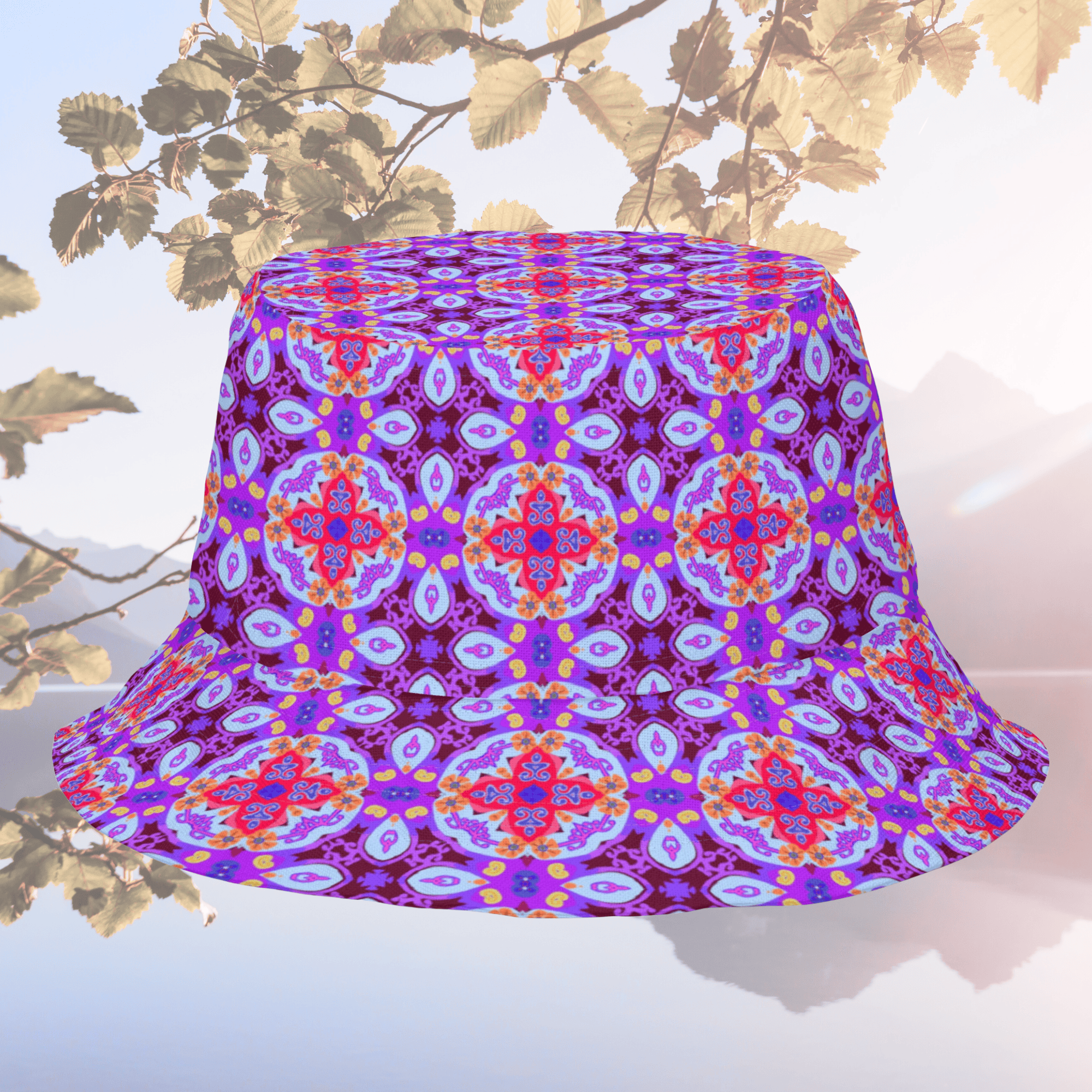 Vibrant Apparel New Zealand Hat Reversible Kaleidoscopic Mandala Bucket Hat – 2-in-1 Vibrant Streetwear