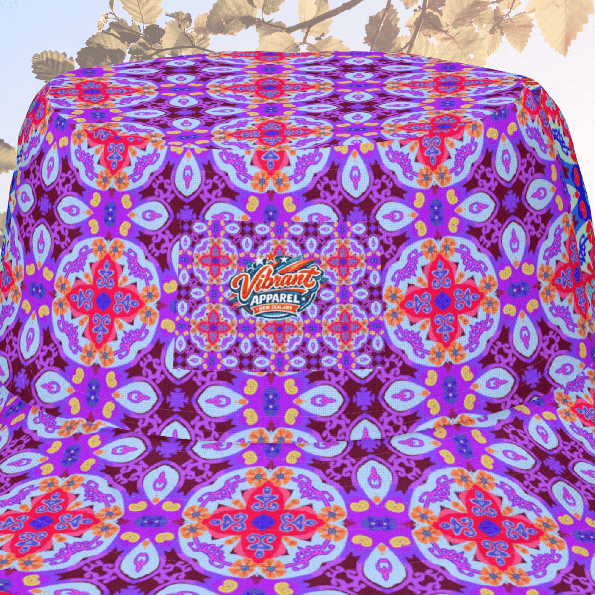 Vibrant Apparel New Zealand Hat Reversible Kaleidoscopic Mandala Bucket Hat – 2-in-1 Vibrant Streetwear