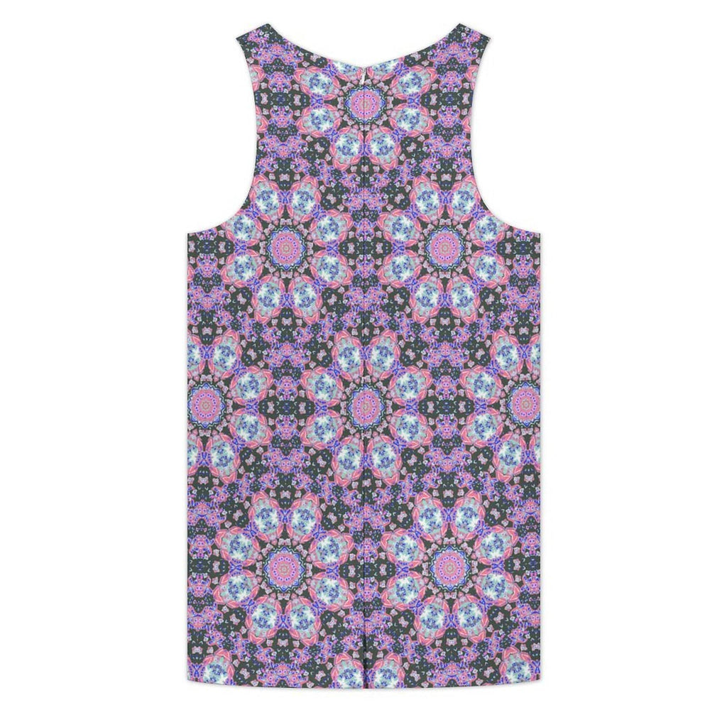 Artsadd Pastel Purple Mandala Geometric Print Sleeveless Romper | Vibrant Apparel New Zealand