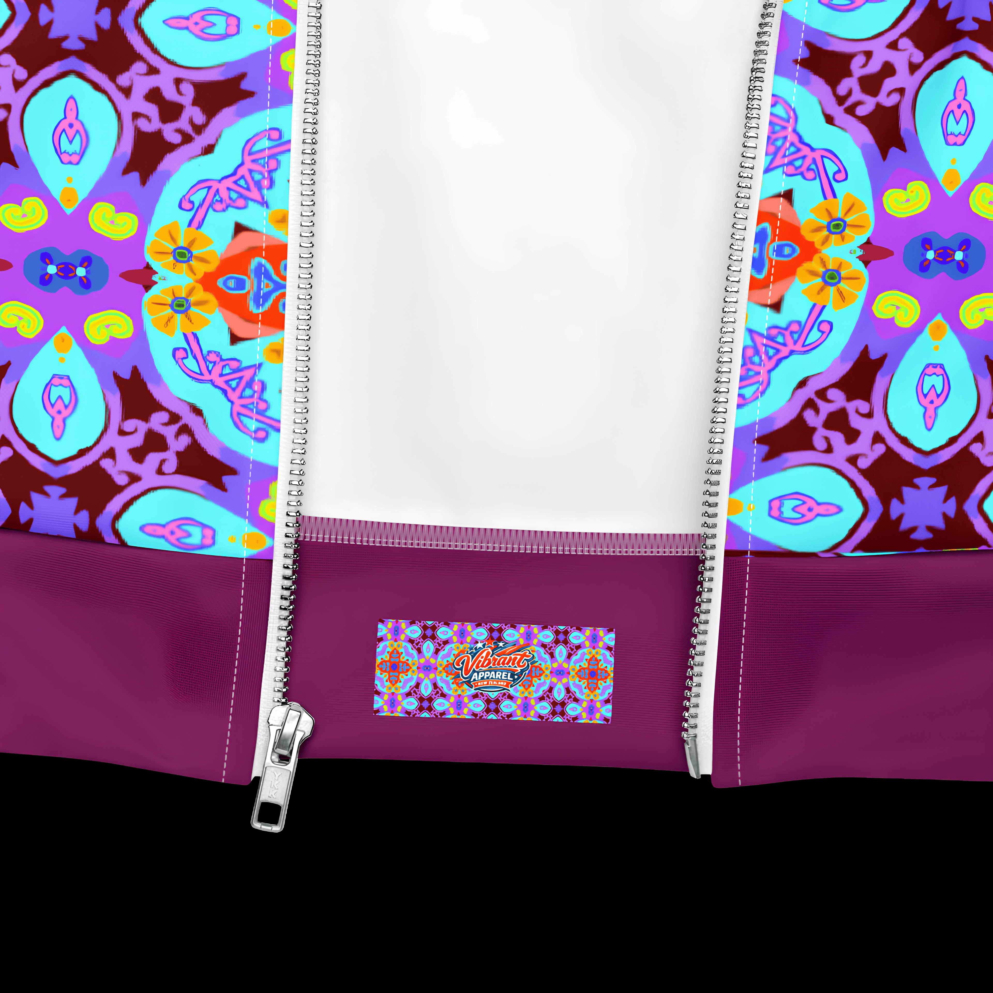 Vibrant Apparel New Zealand Tiled Mandala Unisex Bomber Jacket | Vibrant All-Over Print Fleece