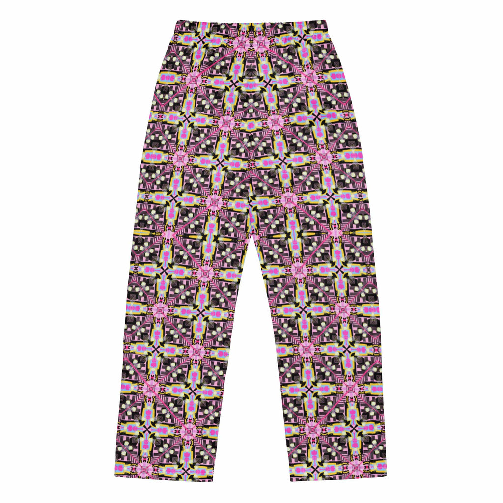 Vibrant Apparel New Zealand CUT-SEW Neon Pink Floral Cross Women's Silky Pajama Pants