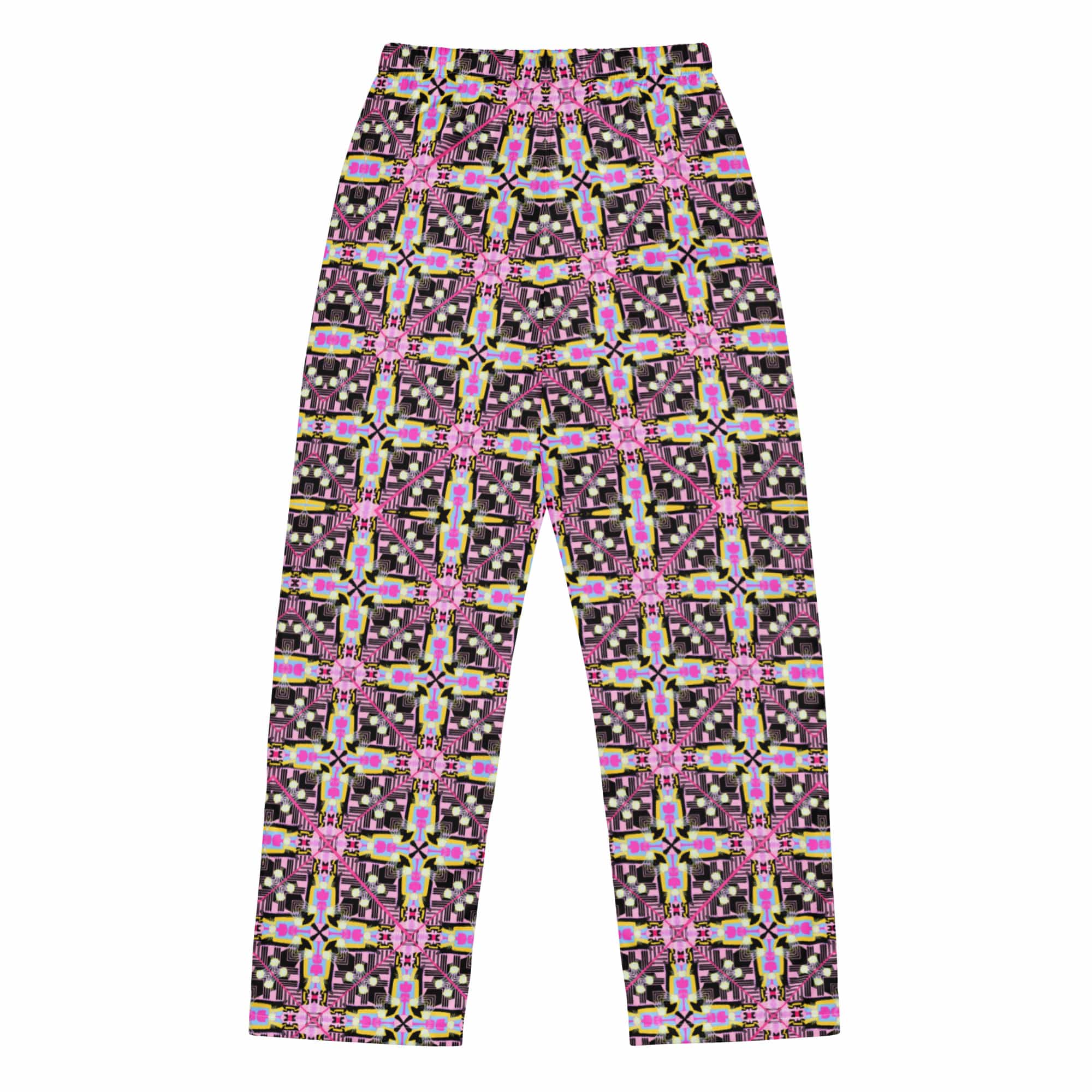 Vibrant Apparel New Zealand CUT-SEW Neon Pink Floral Cross Women's Silky Pajama Pants