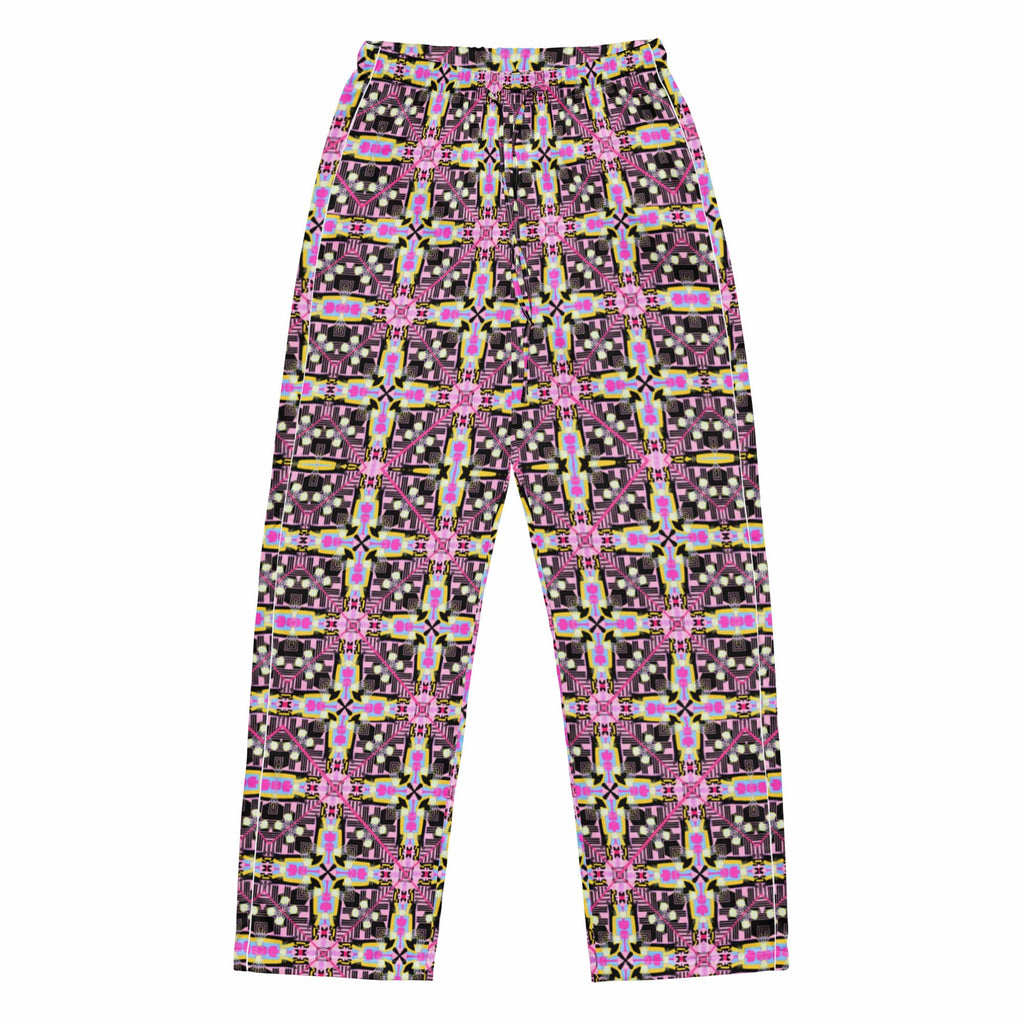 Vibrant Apparel New Zealand CUT-SEW Neon Pink Floral Cross Women's Silky Pajama Pants