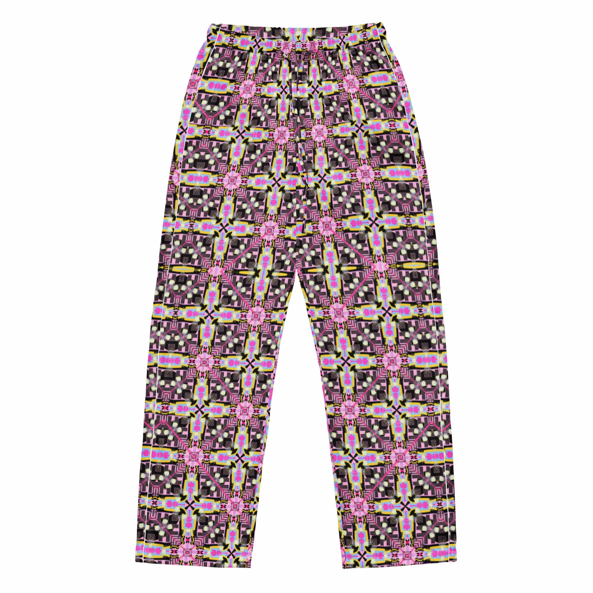 Vibrant Apparel New Zealand CUT-SEW Neon Pink Floral Cross Women's Silky Pajama Pants