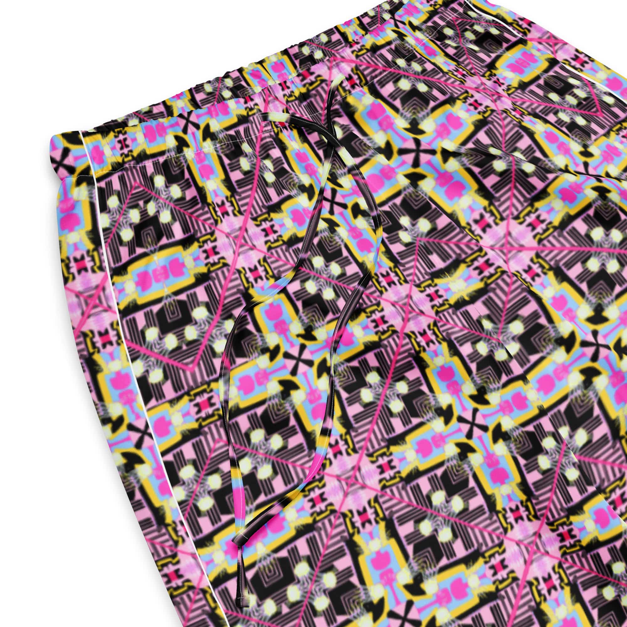 Vibrant Apparel New Zealand CUT-SEW Neon Pink Floral Cross Women's Silky Pajama Pants