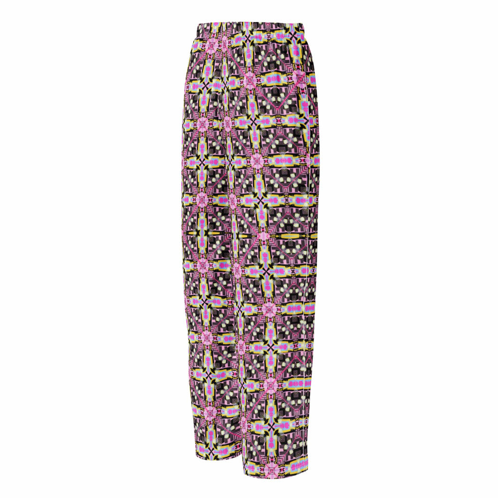 Vibrant Apparel New Zealand CUT-SEW XS Neon Pink Floral Cross Women's Silky Pajama Pants