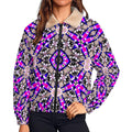 Artsadd white / S Kaleido Circle Pocket Fleece Jacket | Vibrant Apparel NZ