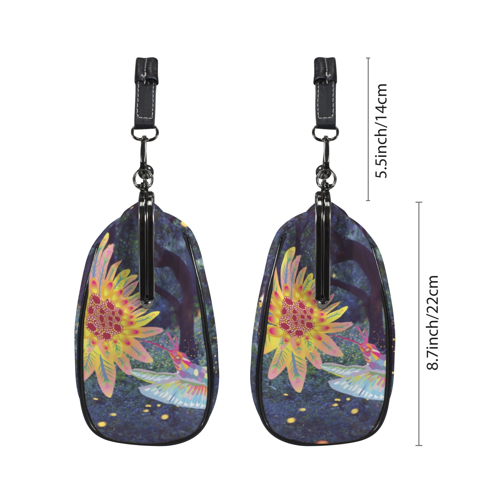 Vintage Kisslock Crossbody Bag | Hummingbird Print Top-Handle Satchel