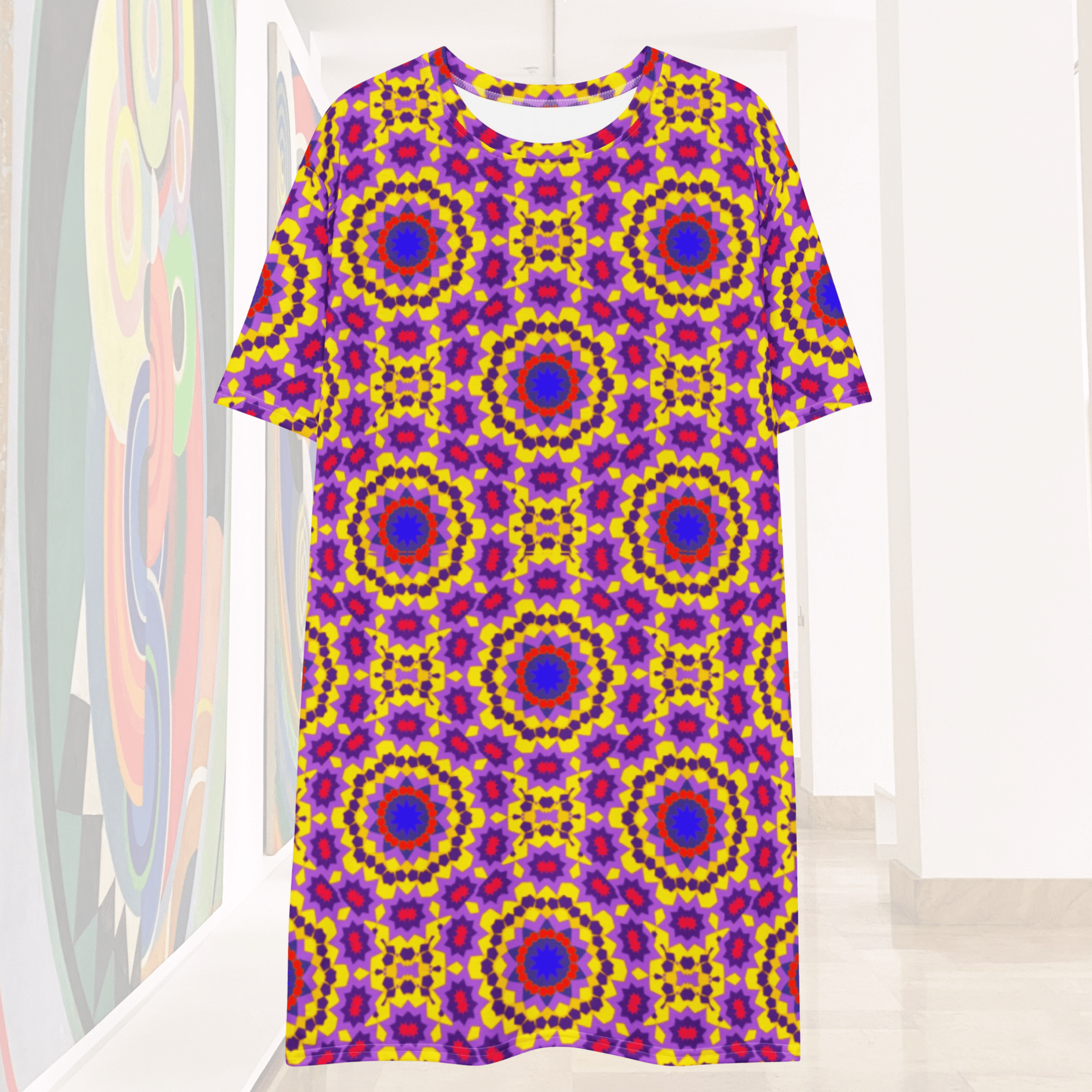Vibrant Apparel New Zealand CUT-SEW 2XS Kaleidoscope Oversized T-Shirt Dress | Vibrant Apparel New Zealand