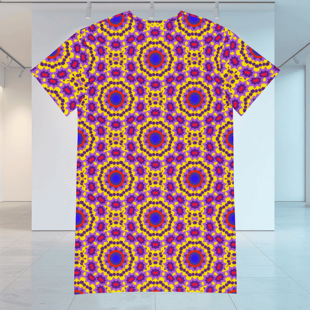 Vibrant Apparel New Zealand CUT-SEW Kaleidoscope Oversized T-Shirt Dress | Vibrant Apparel New Zealand