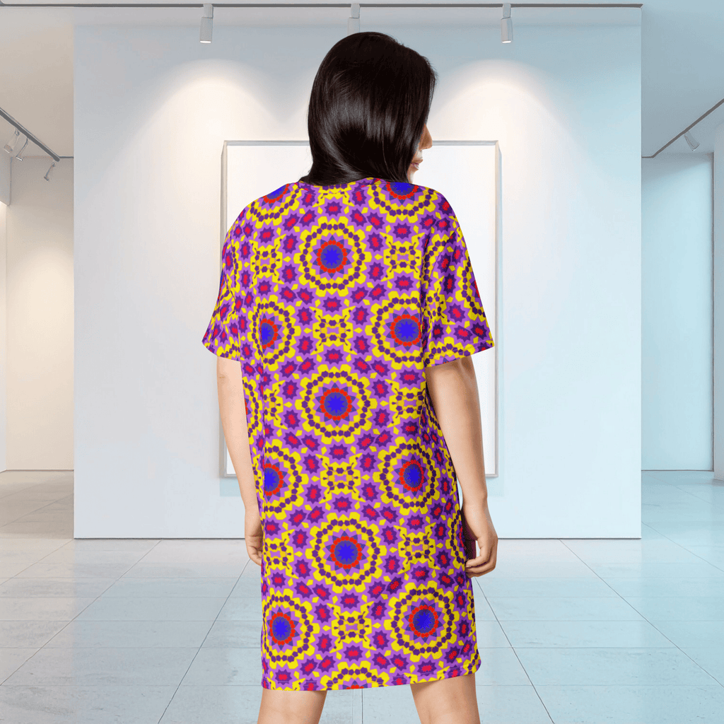 Vibrant Apparel New Zealand CUT-SEW Kaleidoscope Oversized T-Shirt Dress | Vibrant Apparel New Zealand
