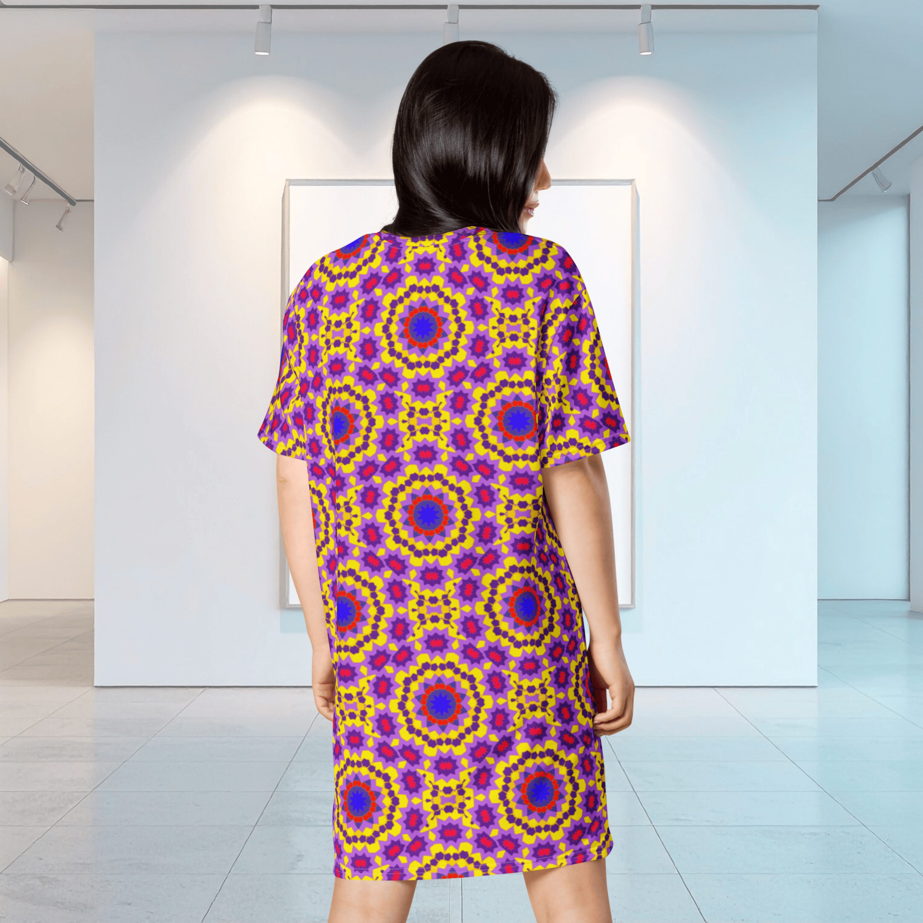 Vibrant Apparel New Zealand CUT-SEW Kaleidoscope Oversized T-Shirt Dress | Vibrant Apparel New Zealand