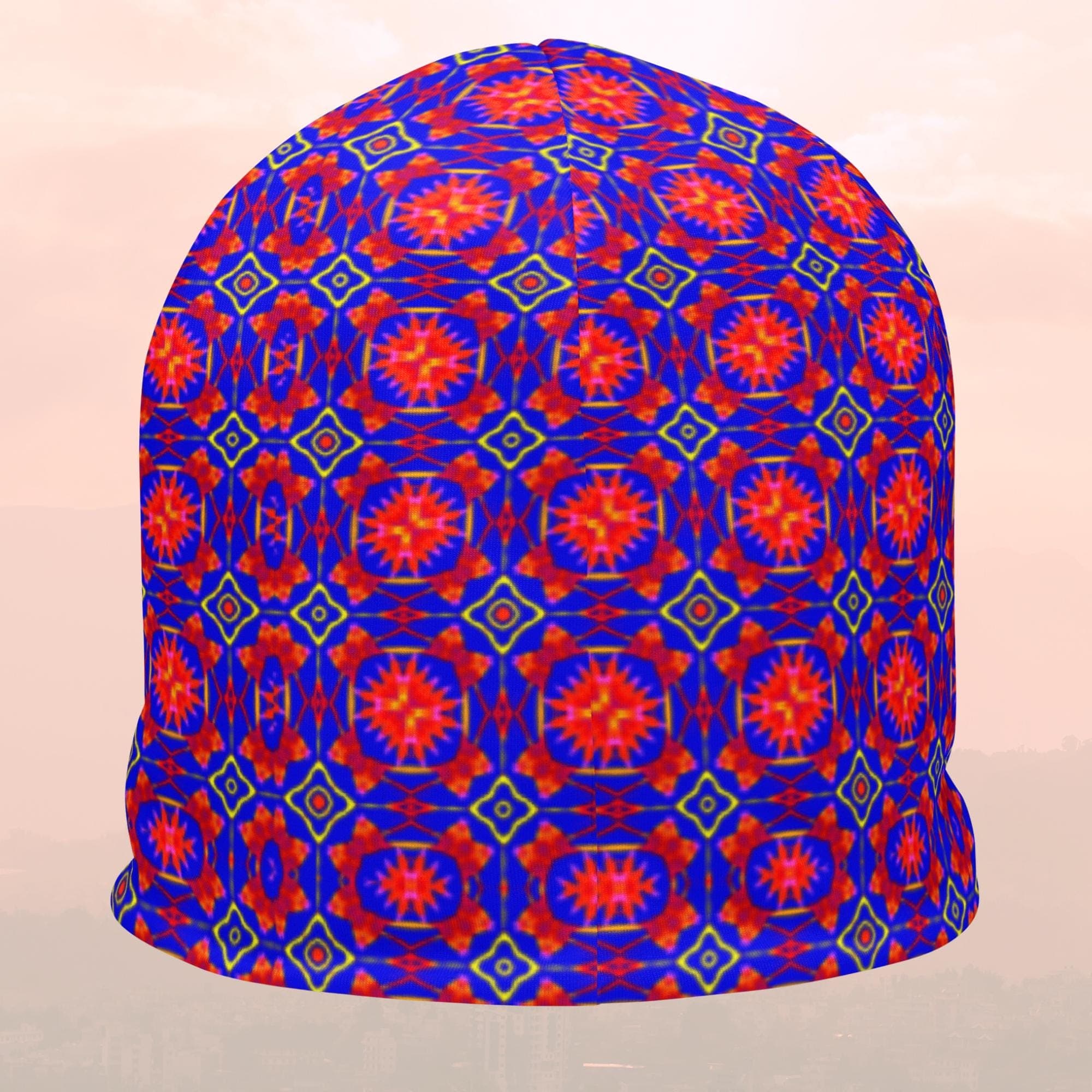 Vibrant Apparel New Zealand Geometric Knit Beanie, Colorful Kaleidoscope Pattern