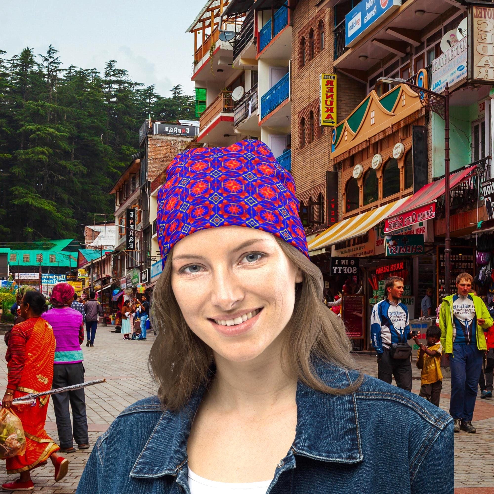 Vibrant Apparel New Zealand Geometric Knit Beanie, Colorful Kaleidoscope Pattern