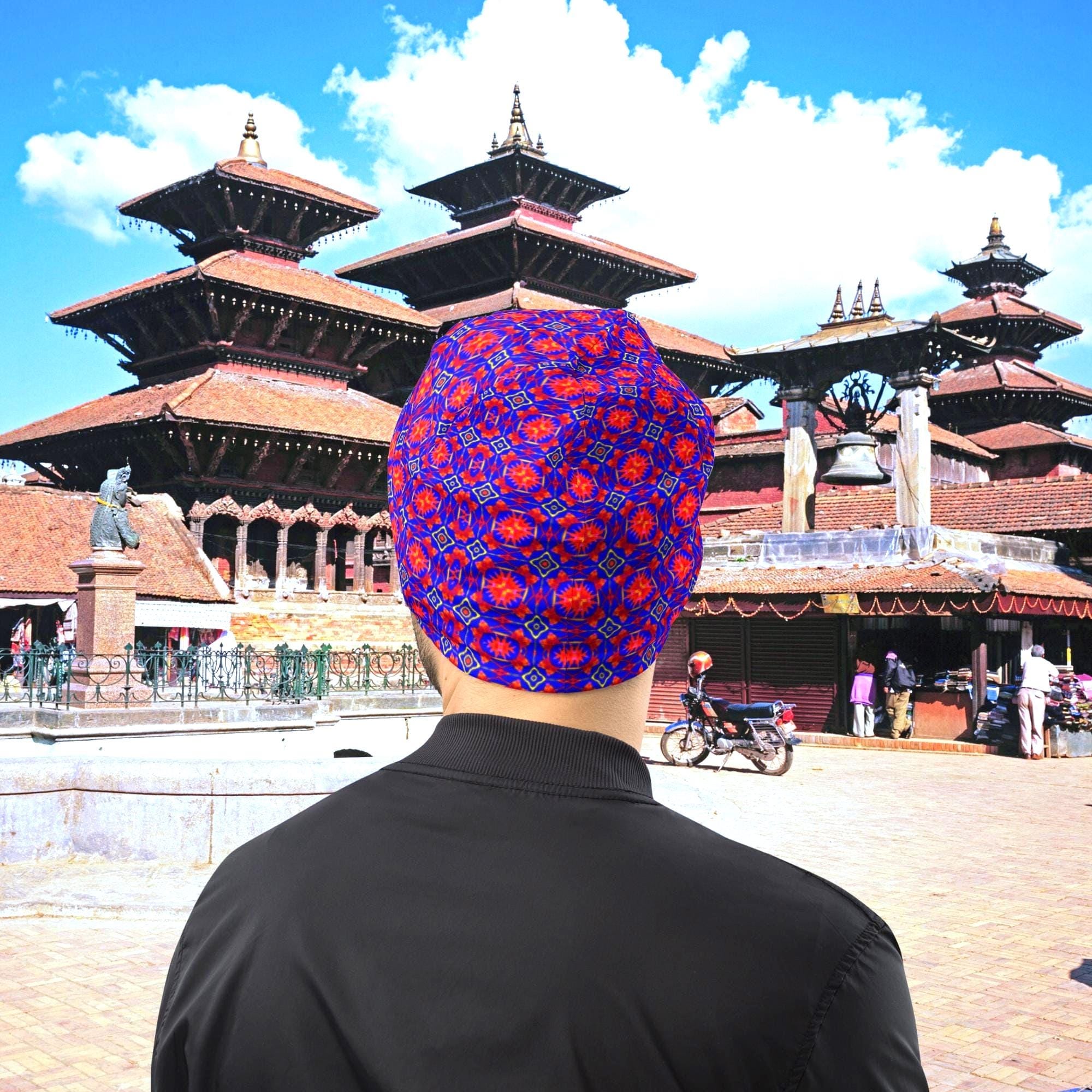 Vibrant Apparel New Zealand Geometric Knit Beanie, Colorful Kaleidoscope Pattern